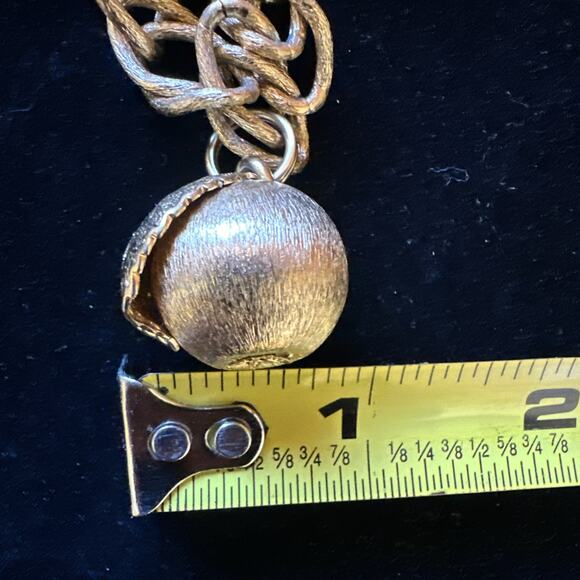 Vintage 70s Signed Napier charm link Apple Charm Bracelet Eugene Bertolli 6.75” - Picture 10 of 11